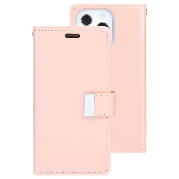For iPhone 14 Pro Max GOOSPERY RICH DIARY Crazy Horse Texture Leather Case