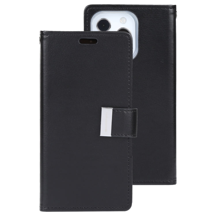 For iPhone 14 Pro Max GOOSPERY RICH DIARY Crazy Horse Texture Leather Case