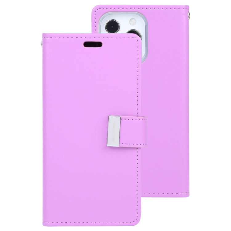 For iPhone 14 Pro Max GOOSPERY RICH DIARY Crazy Horse Texture Leather Case