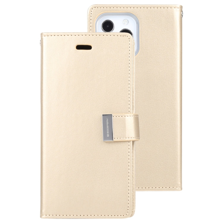For iPhone 14 Pro Max GOOSPERY RICH DIARY Crazy Horse Texture Leather Case