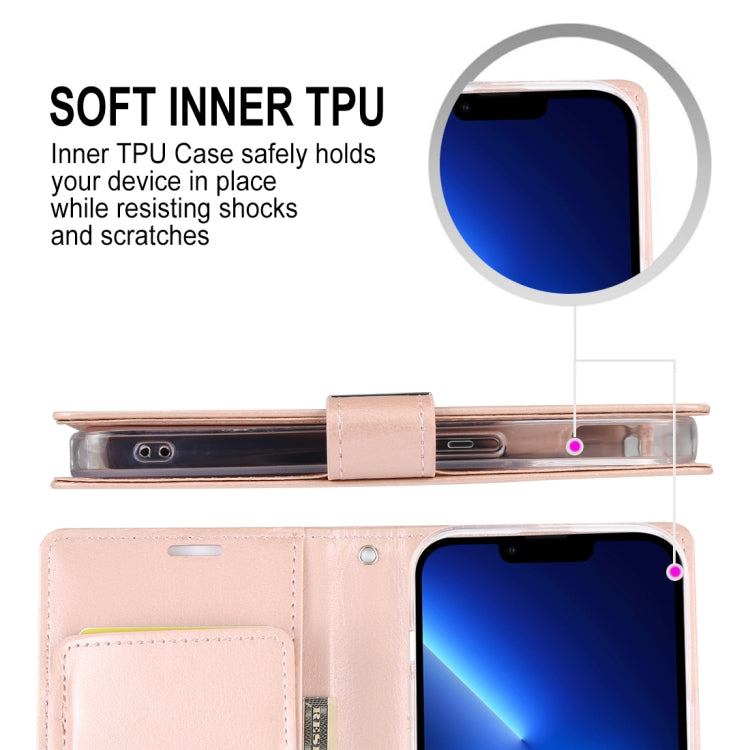 For iPhone 14 Pro Max GOOSPERY RICH DIARY Crazy Horse Texture Leather Case