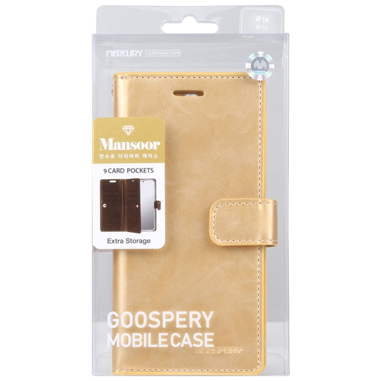 For iPhone 14 MERCURY GOOSPERY MANSOOR 9 Card Slots Leather Case