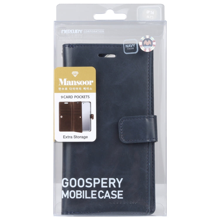 For iPhone 14 MERCURY GOOSPERY MANSOOR 9 Card Slots Leather Case