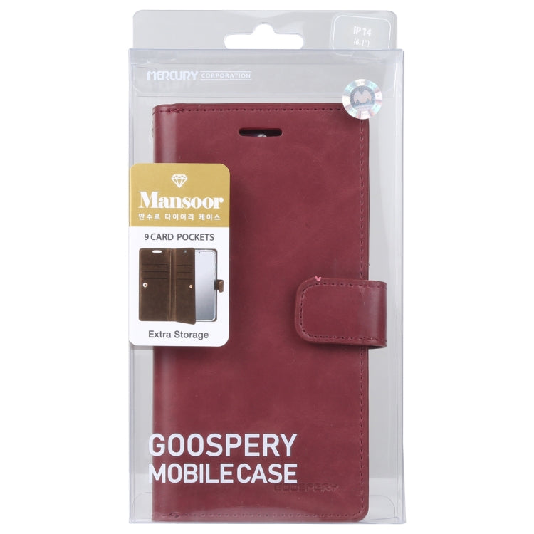 For iPhone 14 MERCURY GOOSPERY MANSOOR 9 Card Slots Leather Case