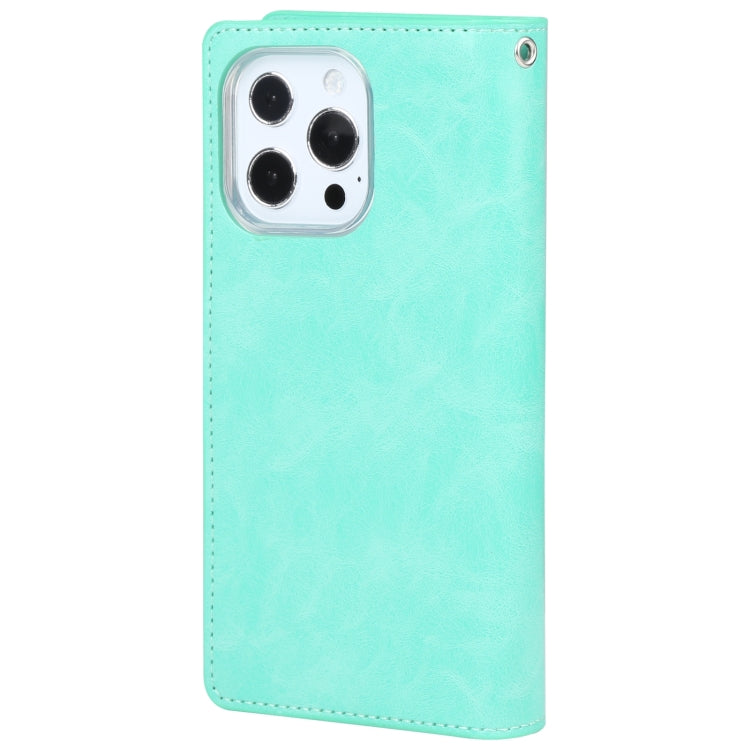 For iPhone 14 Pro MERCURY GOOSPERY MANSOOR 9 Card Slots Leather Case