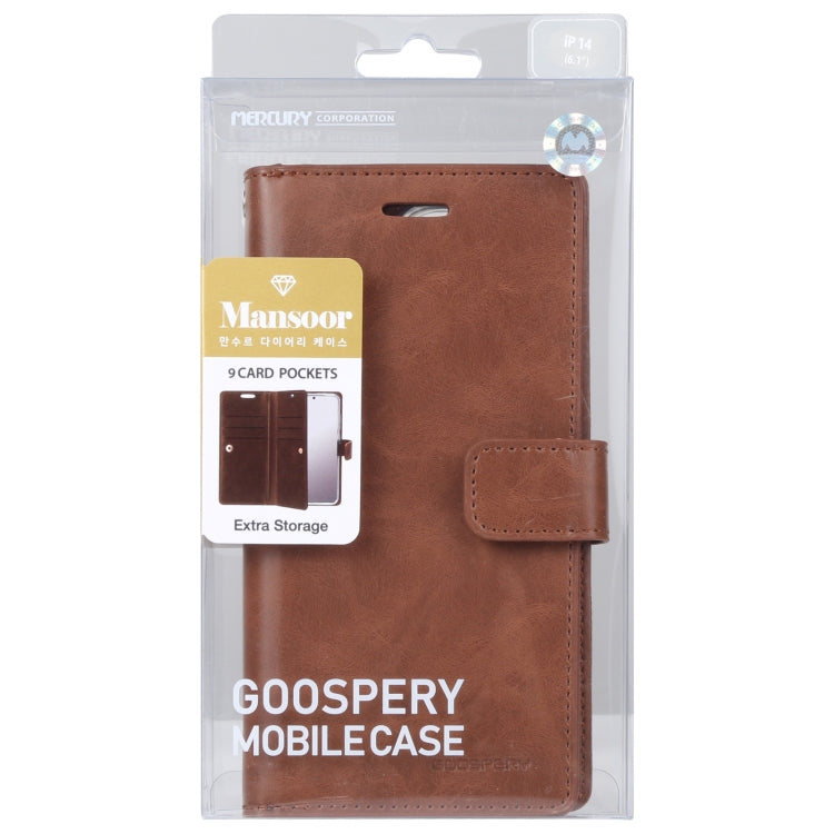 For iPhone 14 Pro MERCURY GOOSPERY MANSOOR 9 Card Slots Leather Case