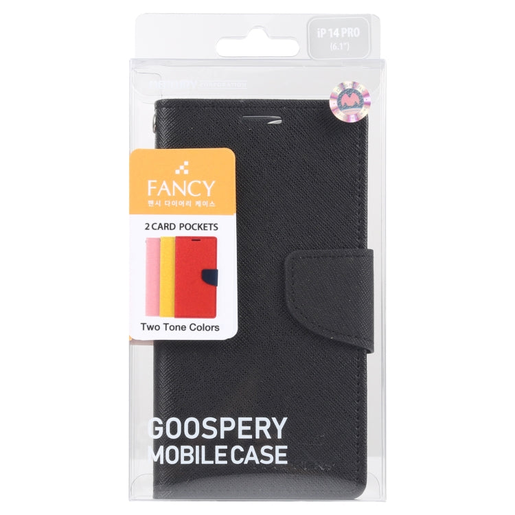 For iPhone 14 GOOSPERY FANCY DIARY Cross Texture Leather Case
