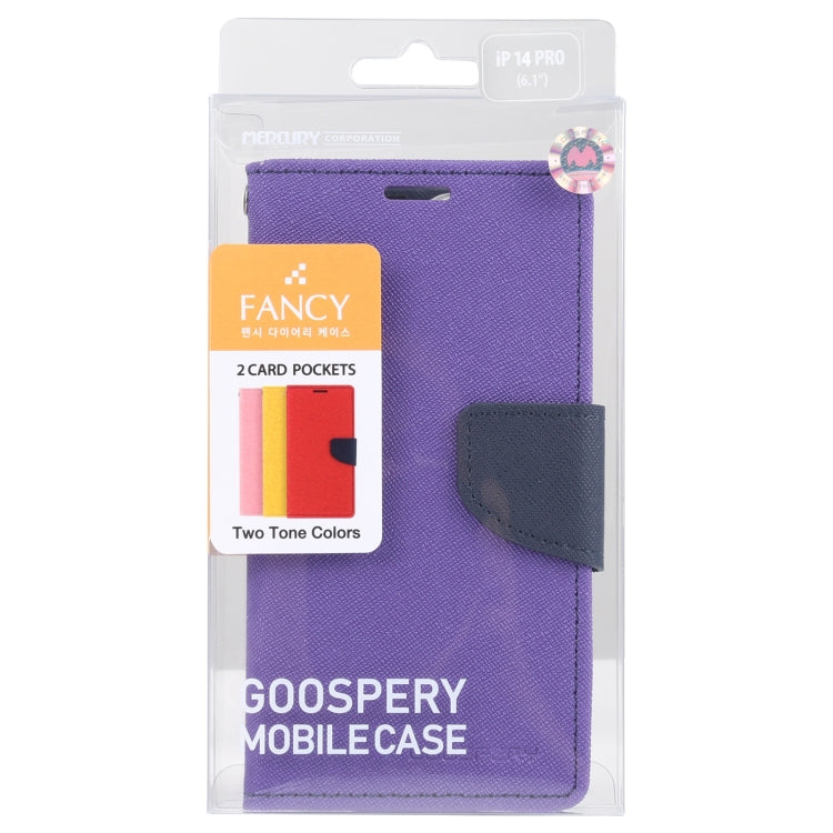 For iPhone 14 GOOSPERY FANCY DIARY Cross Texture Leather Case