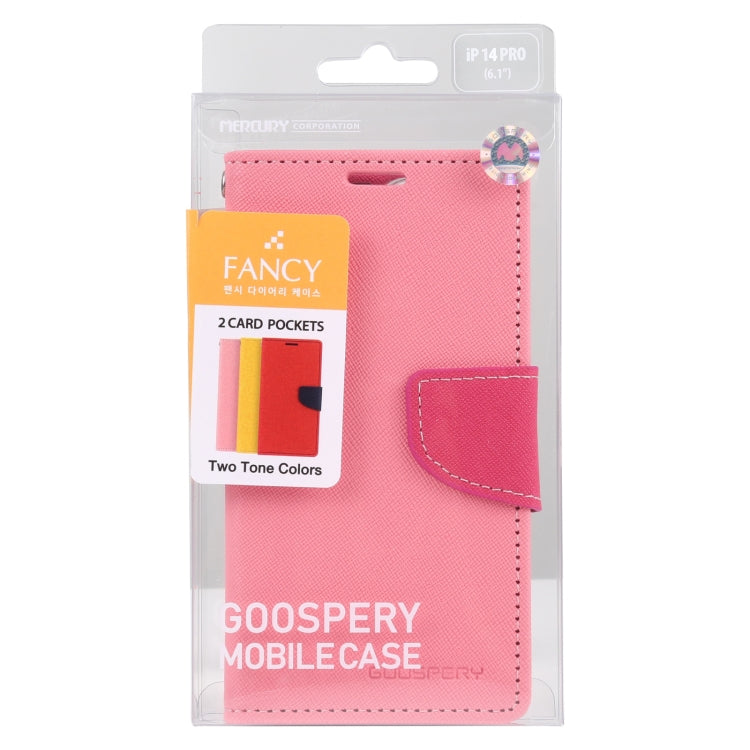 For iPhone 14 Plus GOOSPERY FANCY DIARY Cross Texture Leather Case