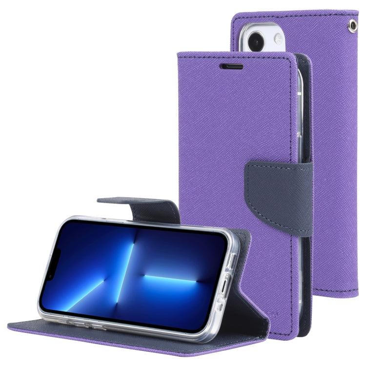 For iPhone 14 Plus GOOSPERY FANCY DIARY Cross Texture Leather Case