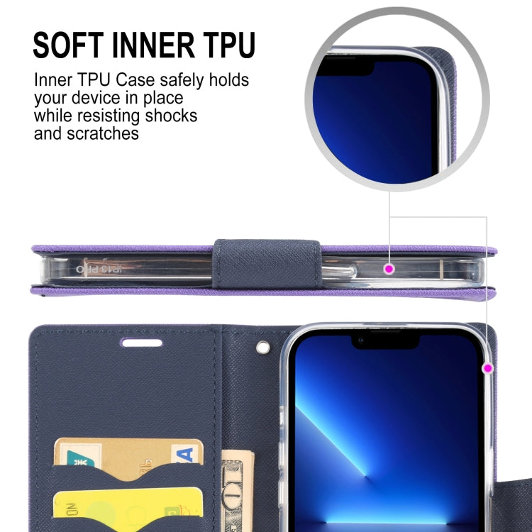For iPhone 14 Pro GOOSPERY FANCY DIARY Cross Texture Leather Case