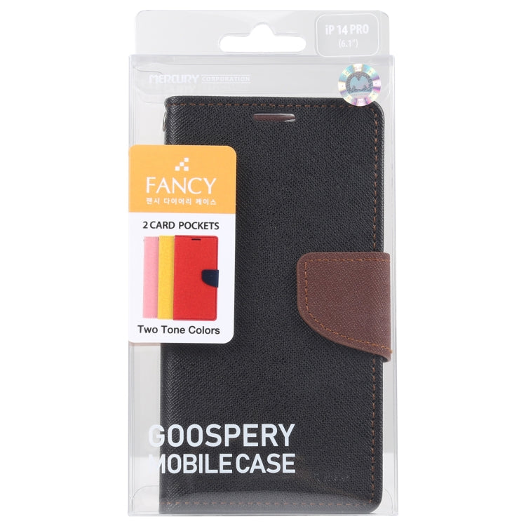 For iPhone 14 Pro Max GOOSPERY FANCY DIARY Cross Texture Leather Case