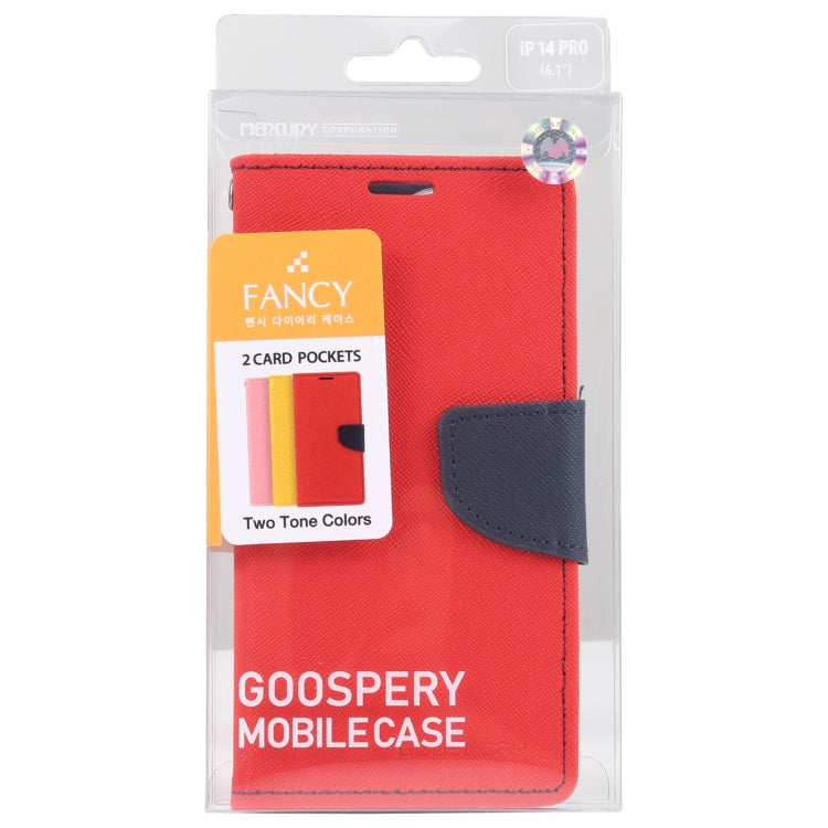 For iPhone 14 Pro Max GOOSPERY FANCY DIARY Cross Texture Leather Case