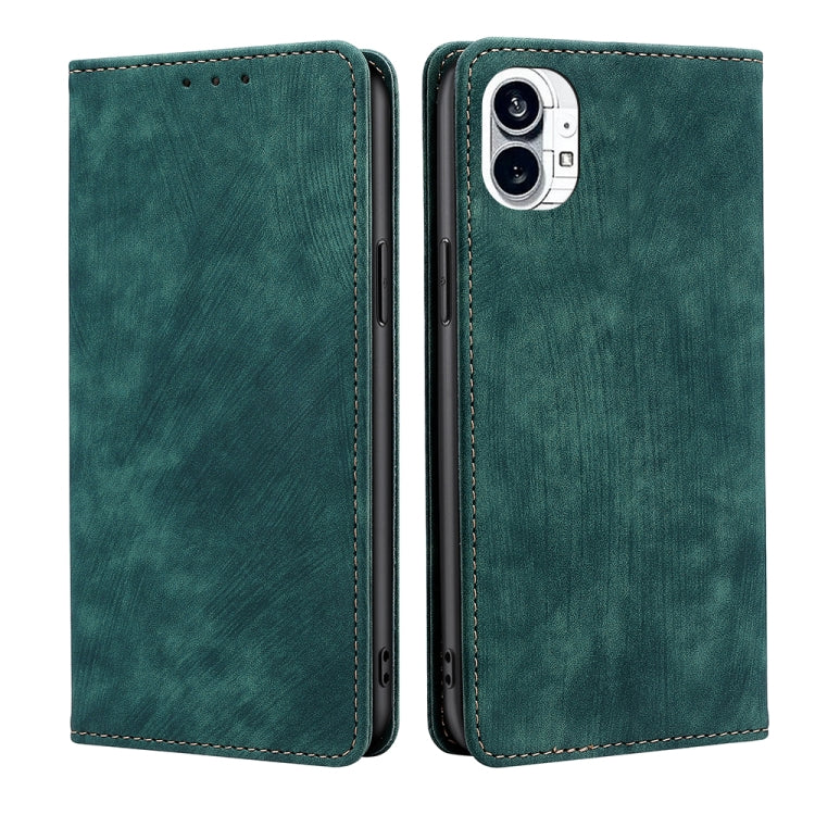 For Nothing Phone 1 RFID Anti-theft Brush Magnetic Leather Phone Case