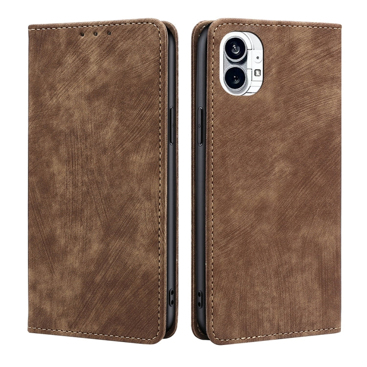 For Nothing Phone 1 RFID Anti-theft Brush Magnetic Leather Phone Case
