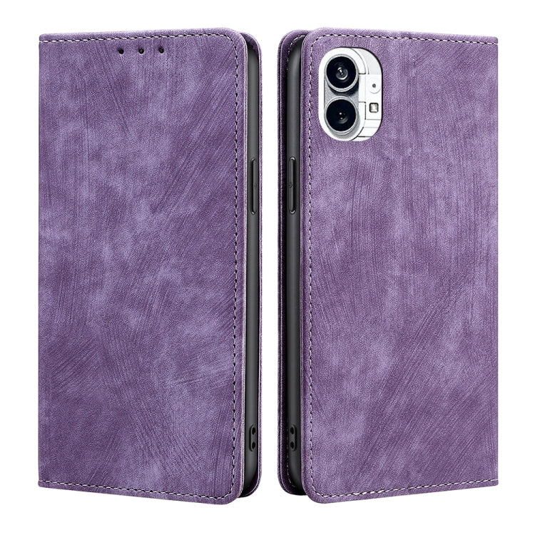 For Nothing Phone 1 RFID Anti-theft Brush Magnetic Leather Phone Case