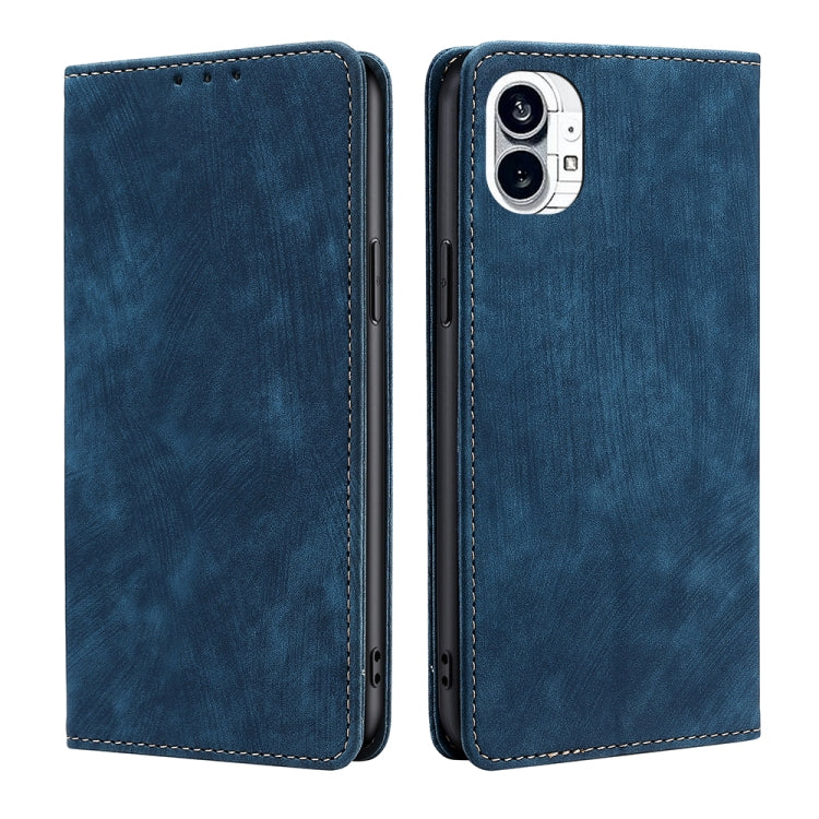 For Nothing Phone 1 RFID Anti-theft Brush Magnetic Leather Phone Case