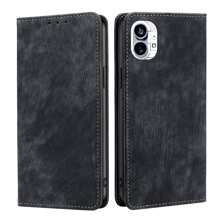 For Nothing Phone 1 RFID Anti-theft Brush Magnetic Leather Phone Case