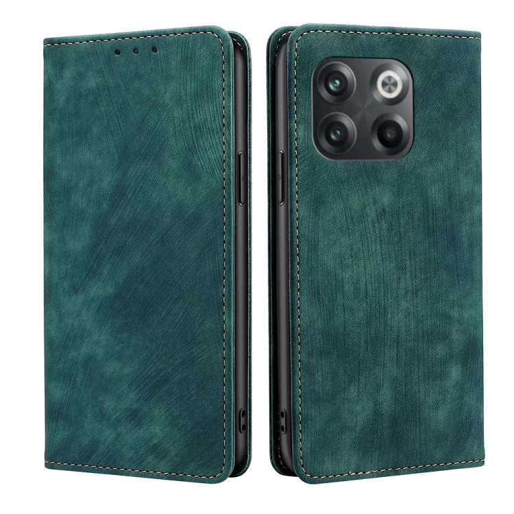 For OnePlus 10T RFID Anti-theft Brush Magnetic Leather Phone Case