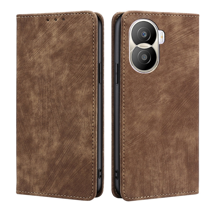 For Honor X40i RFID Anti-theft Brush Magnetic Leather Phone Case