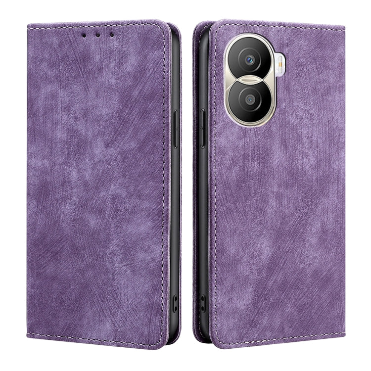 For Honor X40i RFID Anti-theft Brush Magnetic Leather Phone Case
