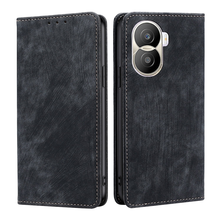 For Honor X40i RFID Anti-theft Brush Magnetic Leather Phone Case