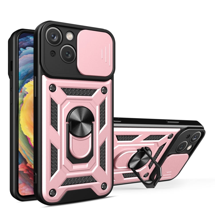 For iPhone 14 Plus Lanyard Slide Camshield Ring Phone Case