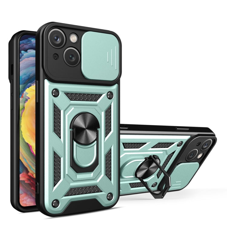 For iPhone 14 Plus Lanyard Slide Camshield Ring Phone Case