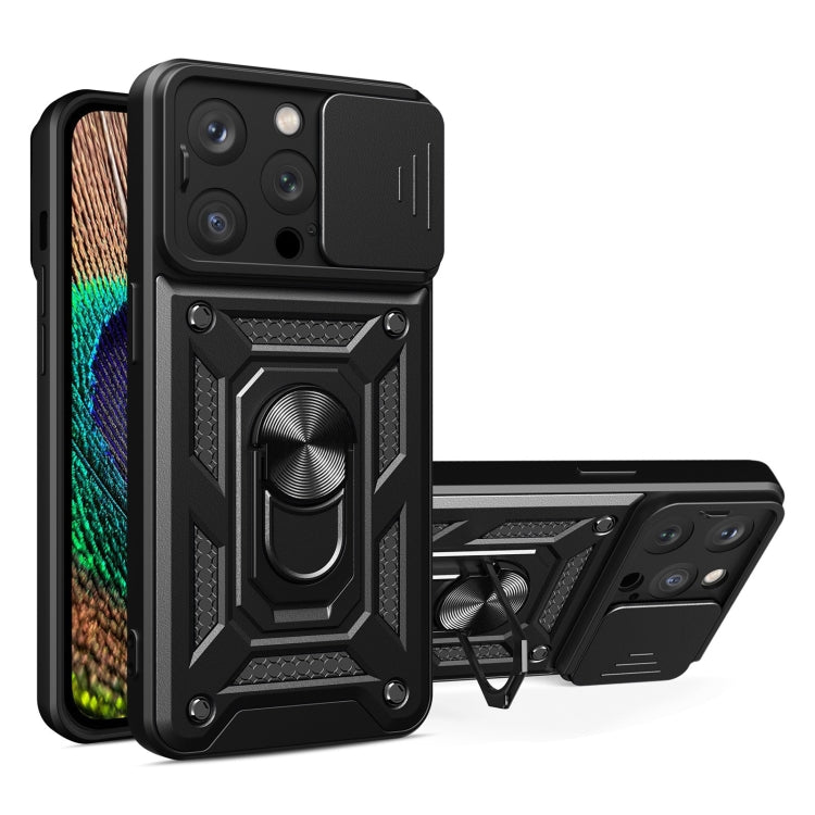 For iPhone 14 Pro Lanyard Slide Camshield Ring Phone Case