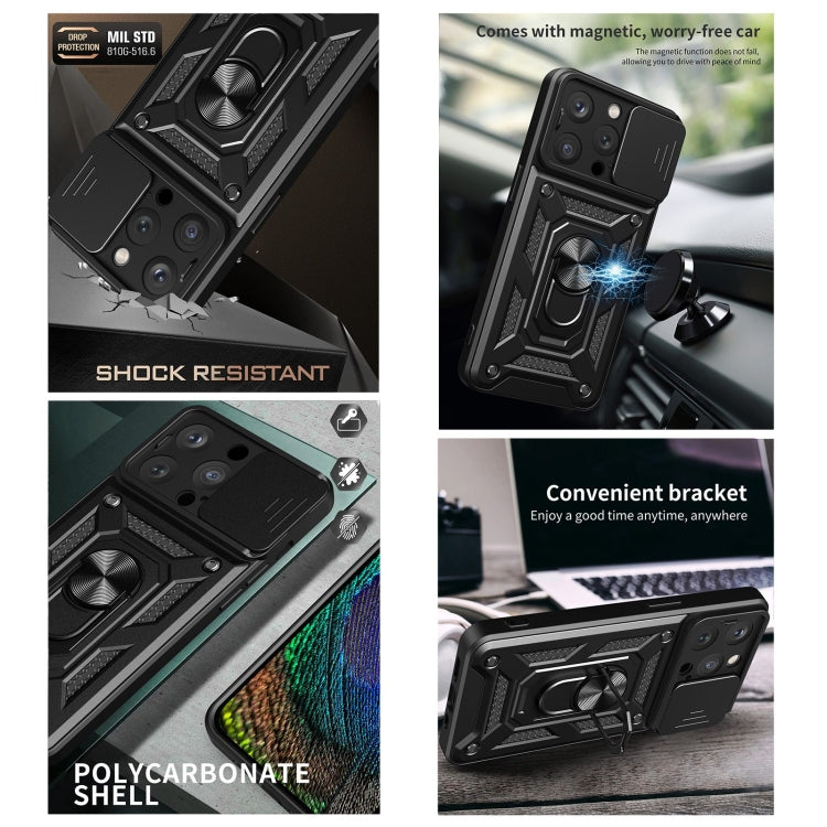 For iPhone 14 Pro Lanyard Slide Camshield Ring Phone Case