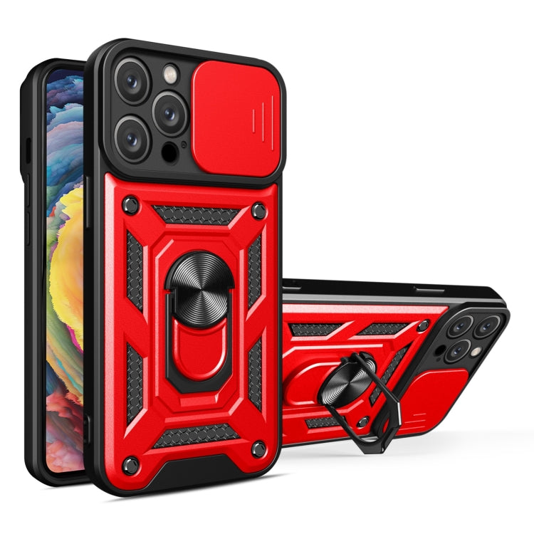 For iPhone 14 Pro Max Lanyard Slide Camshield Ring Phone Case