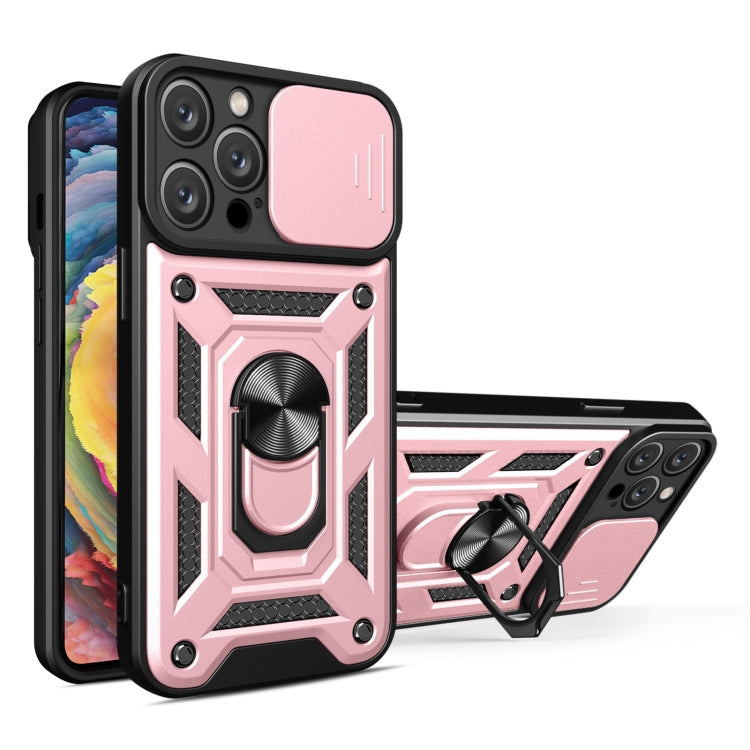 For iPhone 14 Pro Max Lanyard Slide Camshield Ring Phone Case