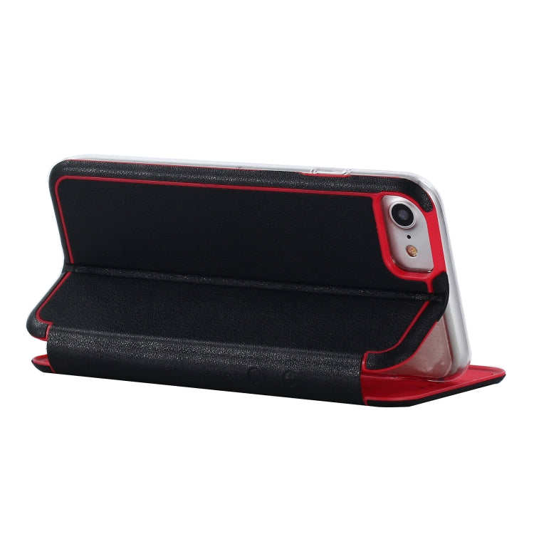 For iPhone SE 2022 / SE 2020 Ultra-thin Magnetic Fitted Leather Flip Case with Holder & Card Slot