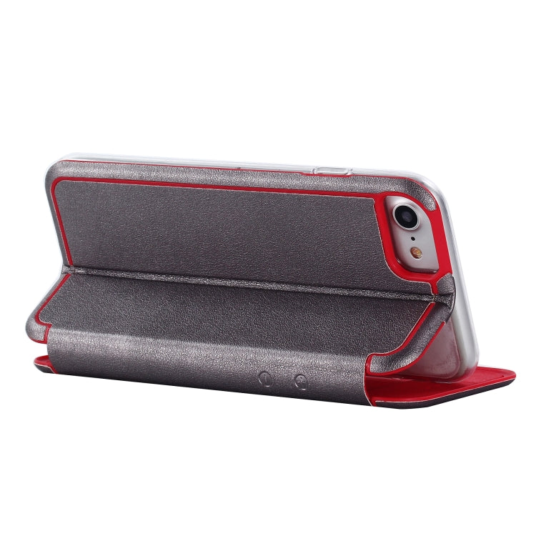 For iPhone SE 2022 / SE 2020 Ultra-thin Magnetic Fitted Leather Flip Case with Holder & Card Slot