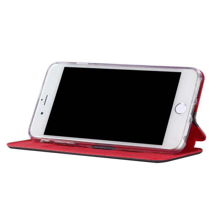For iPhone SE 2022 / SE 2020 Ultra-thin Magnetic Fitted Leather Flip Case with Holder & Card Slot