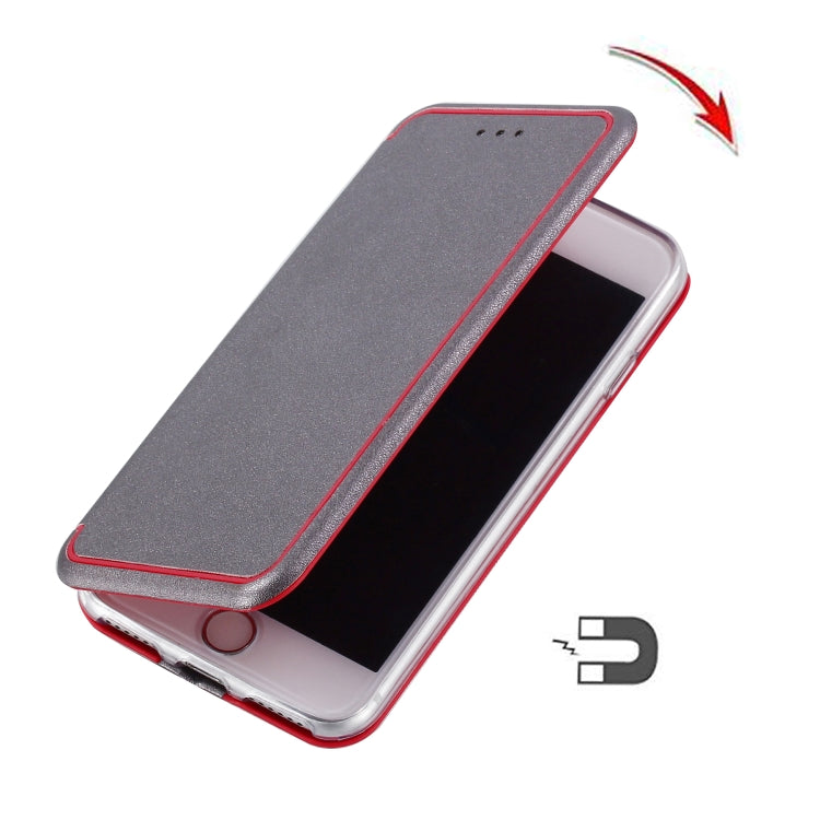 For iPhone SE 2022 / SE 2020 Ultra-thin Magnetic Fitted Leather Flip Case with Holder & Card Slot