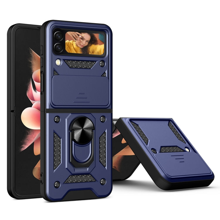 For Samsung Galaxy Z Flip4 Lanyard Slide Camshield Ring Phone Case