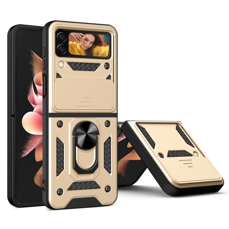 For Samsung Galaxy Z Flip4 Lanyard Slide Camshield Ring Phone Case