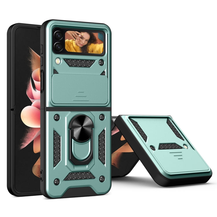 For Samsung Galaxy Z Flip4 Lanyard Slide Camshield Ring Phone Case