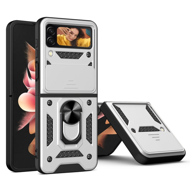 For Samsung Galaxy Z Flip4 Lanyard Slide Camshield Ring Phone Case
