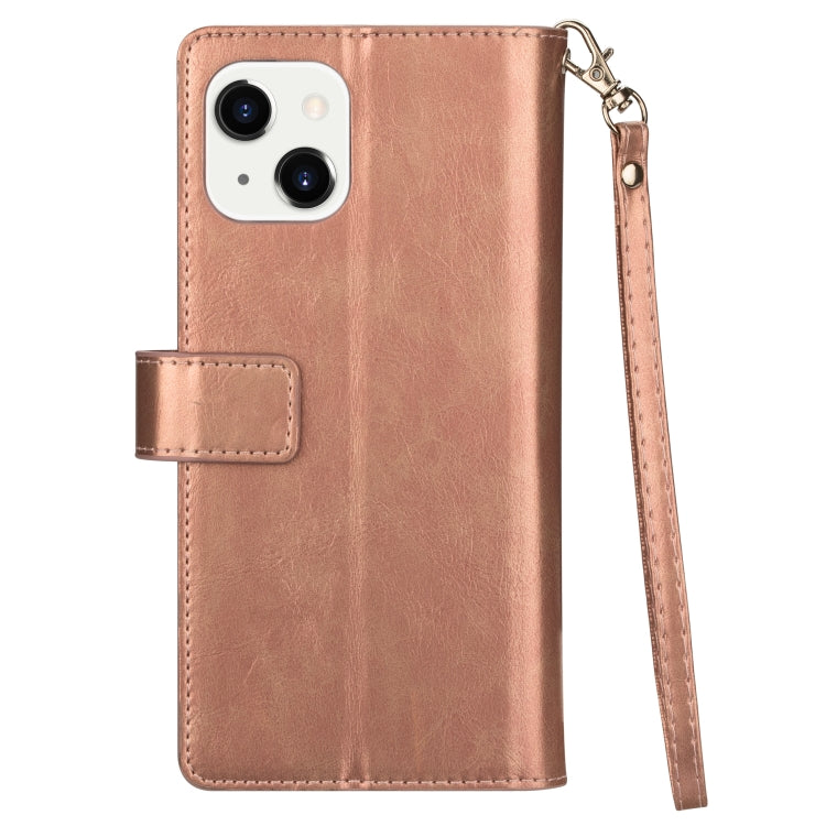 For iPhone 14 Multifunctional Zipper Horizontal Flip Leather Case