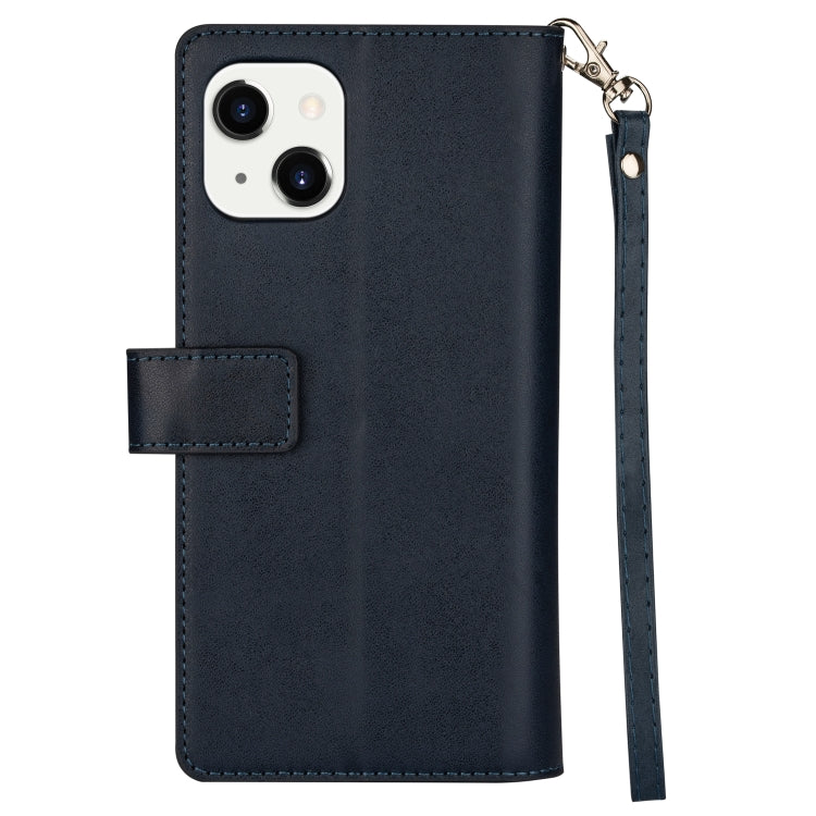 For iPhone 14 Multifunctional Zipper Horizontal Flip Leather Case