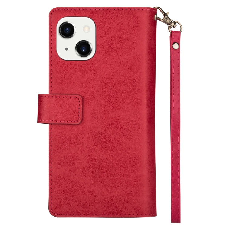For iPhone 14 Multifunctional Zipper Horizontal Flip Leather Case