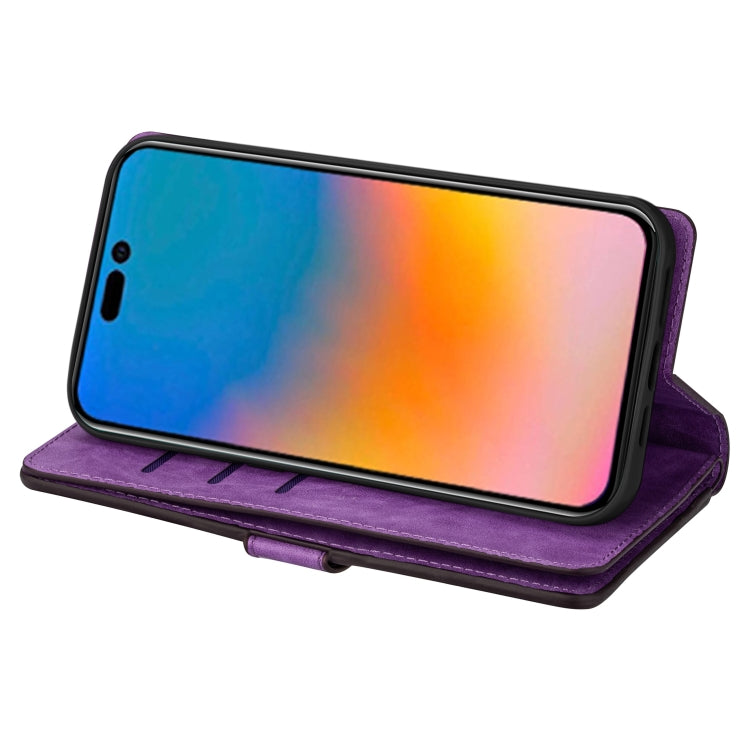 For iPhone 14 Pro Multifunctional Zipper Horizontal Flip Leather Case