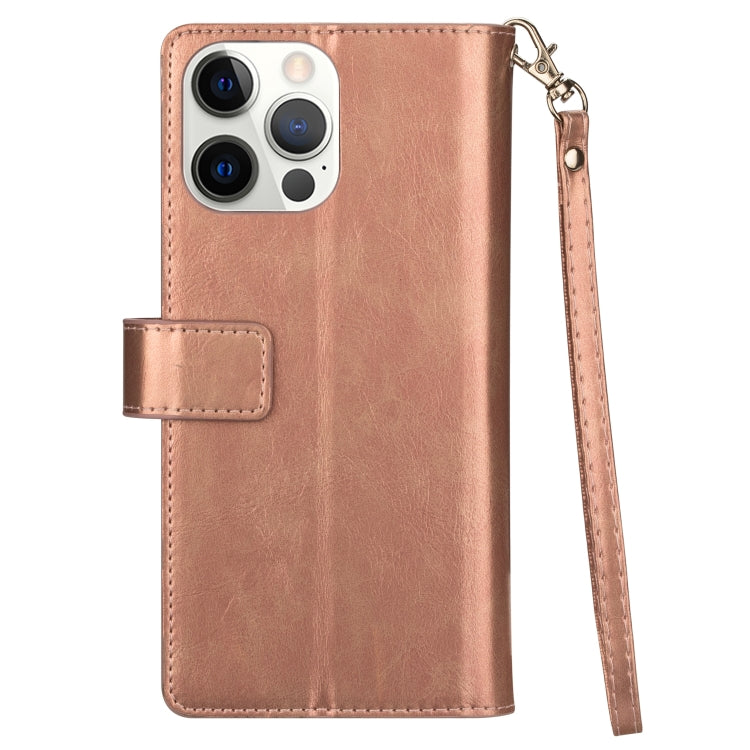For iPhone 14 Pro Max Multifunctional Zipper Horizontal Flip Leather Case