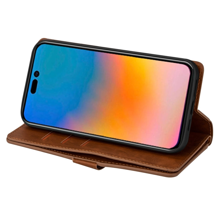For iPhone 14 Pro Max Multifunctional Zipper Horizontal Flip Leather Case