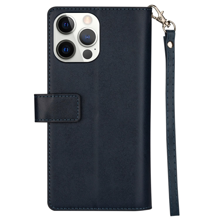For iPhone 14 Pro Max Multifunctional Zipper Horizontal Flip Leather Case