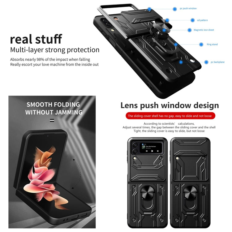 For Samsung Galaxy Z Flip4 Lanyard Slide Camshield Card Phone Case