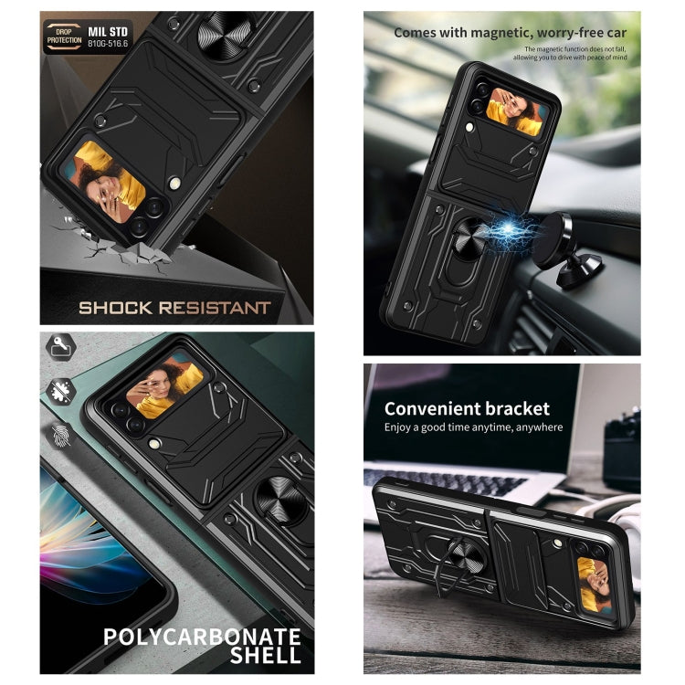 For Samsung Galaxy Z Flip4 Lanyard Slide Camshield Card Phone Case