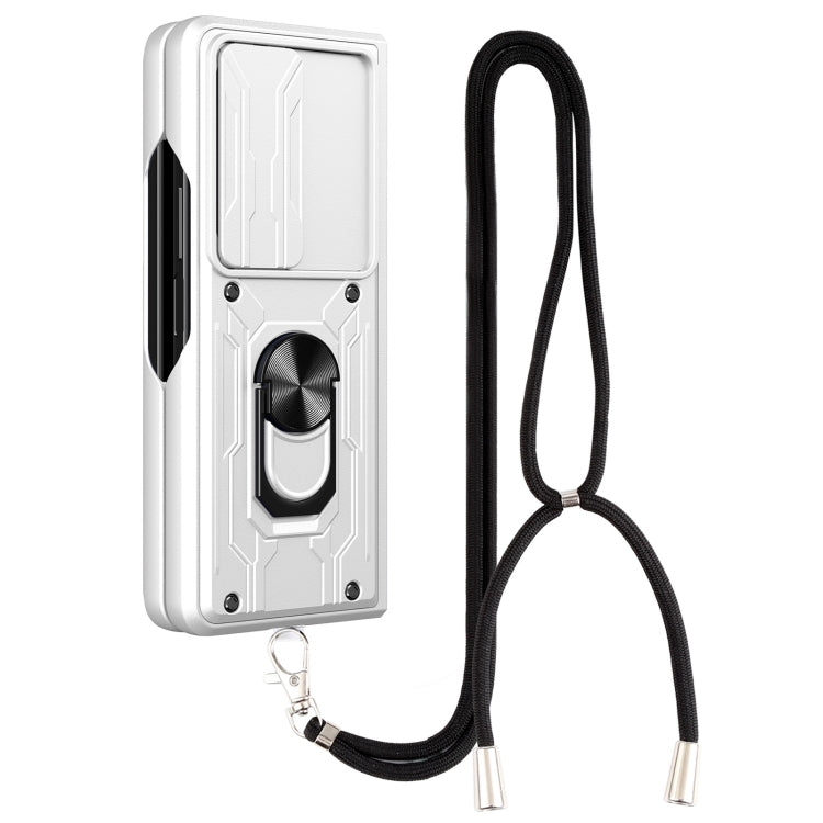 For Samsung Galaxy Z Fold4 Lanyard Slide Camshield Card Phone Case